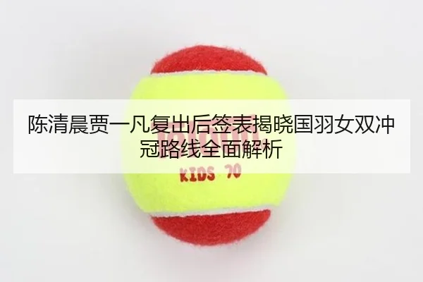 陈清晨贾一凡复出后签表揭晓国羽女双冲冠路线全面解析